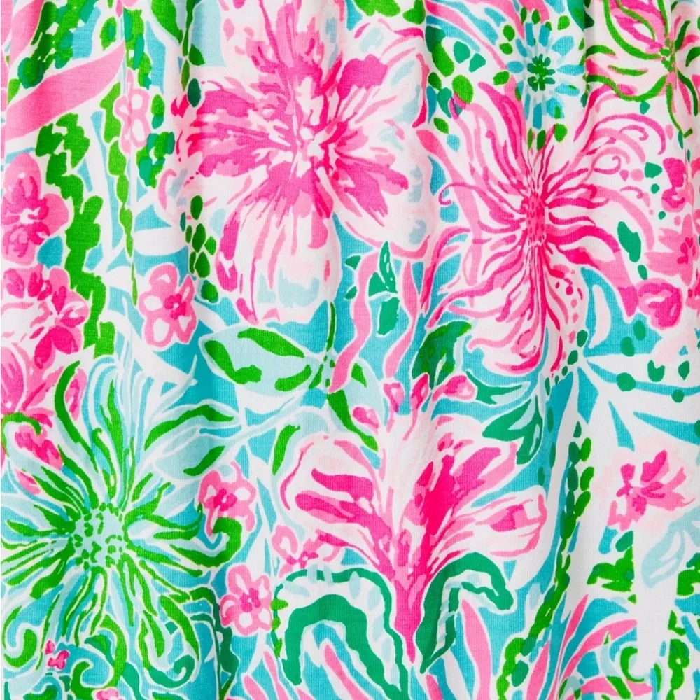 LILLY PULITZER SZ Medium PARIGI SKORT ROMPER *LEAF IT WILD* AMALFI BLUE - Picture 10 of 11